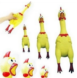 장재곤 대표가 ‘치킨럽’ 게임 앱을 만드는 데 있어 영감을 준 ‘Squawking Chicken’ 인형