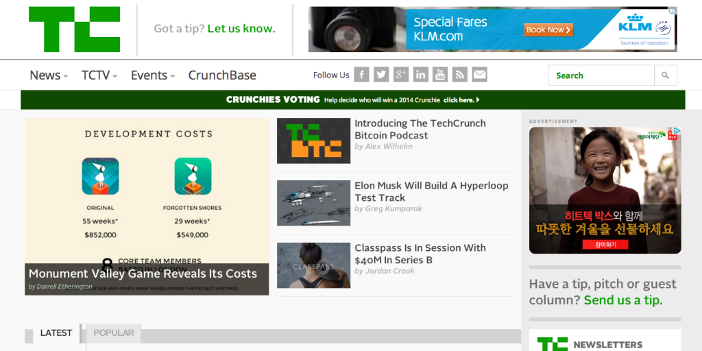 TechCrunch Website