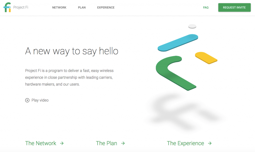 Google Project Fi 홈페이지