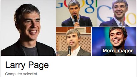 구글에서 래리 페이지의 이름을 검색하니 ‘컴퓨터 과학자’로 소개되어 있다.