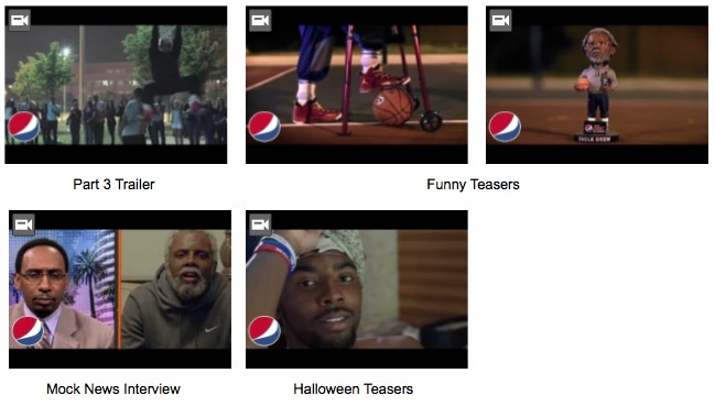 이미지를 클릭하시면 Pepsi의 유튜브 채널에서 영상들을 시청하실 수 있습니다