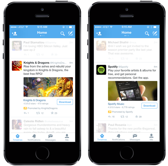 Twitter mobile app install ads with mopub