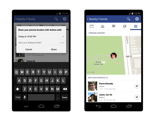 Facebook nearby friends