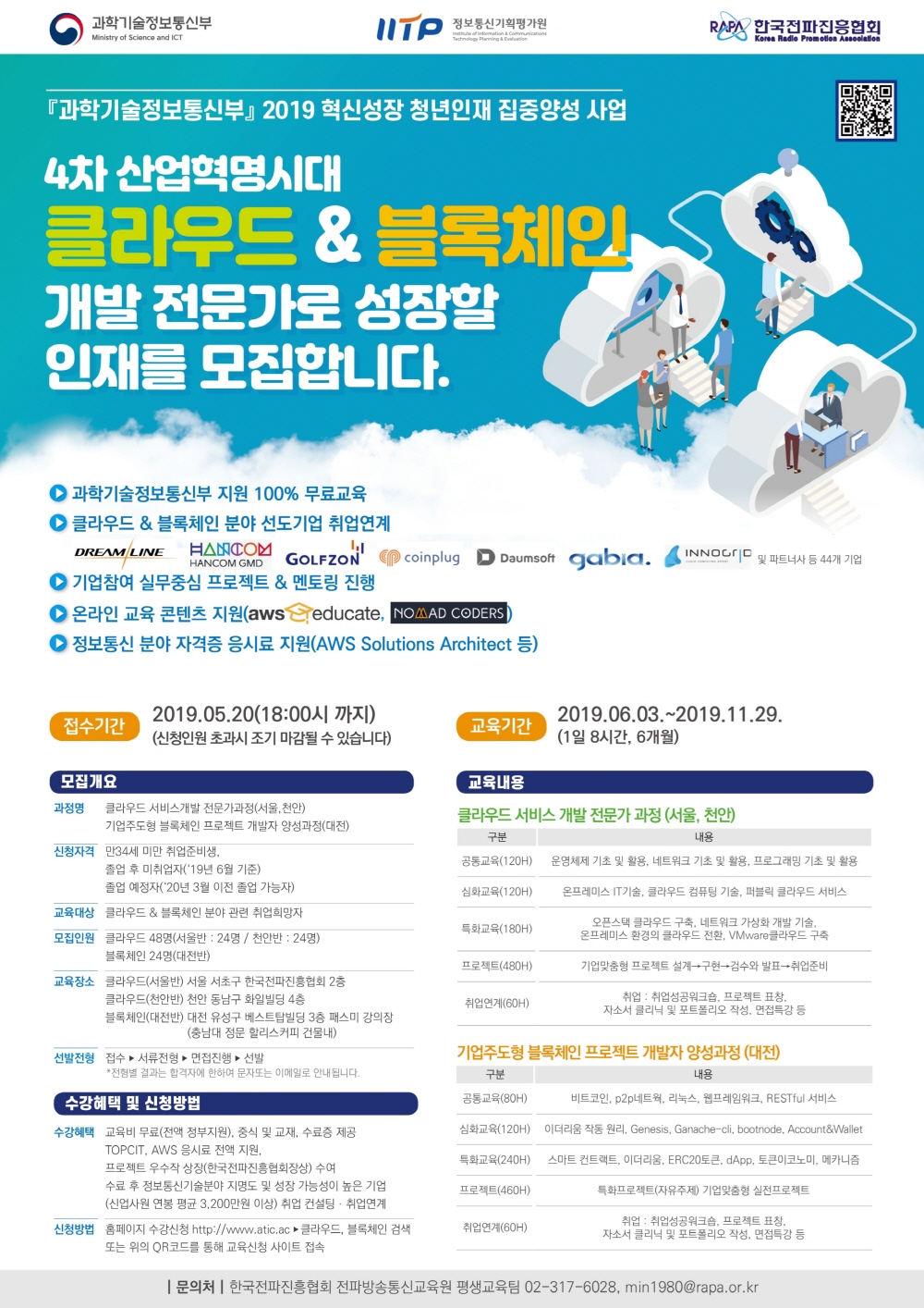 클라우드·블록체인 취업연계과정 교육생 모집한다