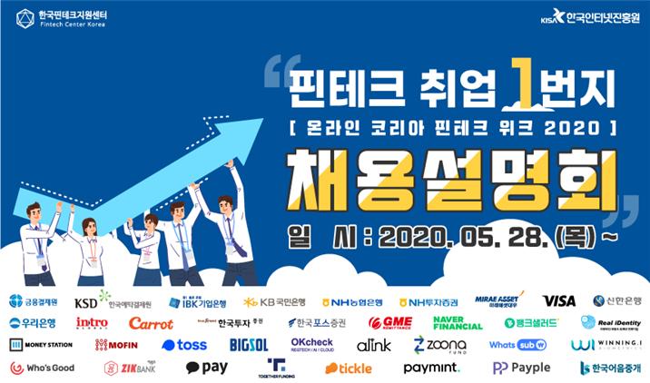 한국핀테크지원센터, 온라인 핀테크 채용설명회 개최