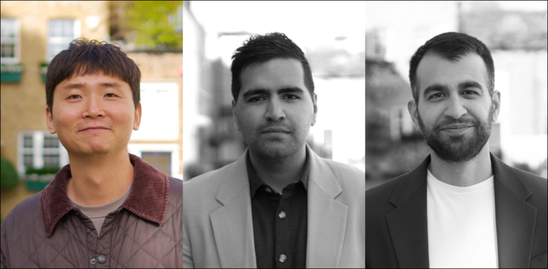 (왼쪽부터) 심산벤처스 코리아의 이승화 대표와 사가·사힐 쇼프라 공동대표 