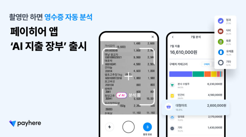 페이히어 앱에 출시된 ‘AI 지출장부’(사진=페이히어)